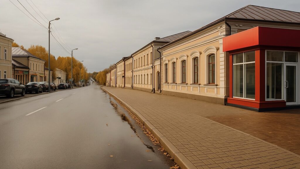 Осенний художественный фон в стиле карты Звенигорода