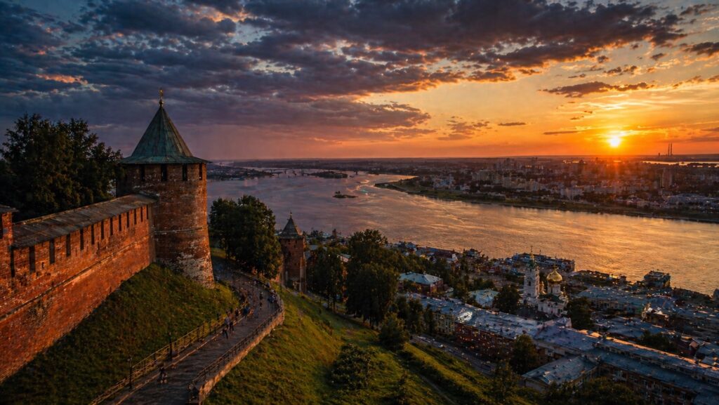 Нижний Новгород кремль вид на Волгу
