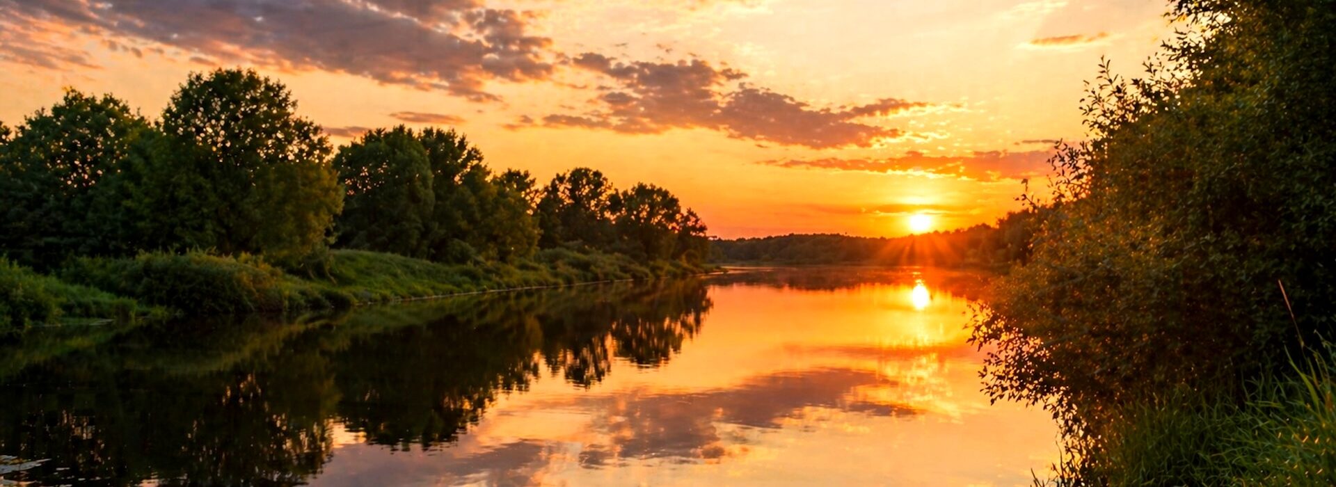 река в Подмосковье на закате природа спокойствие