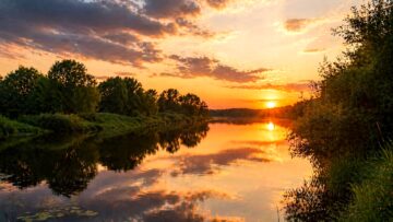 река в Подмосковье на закате природа спокойствие