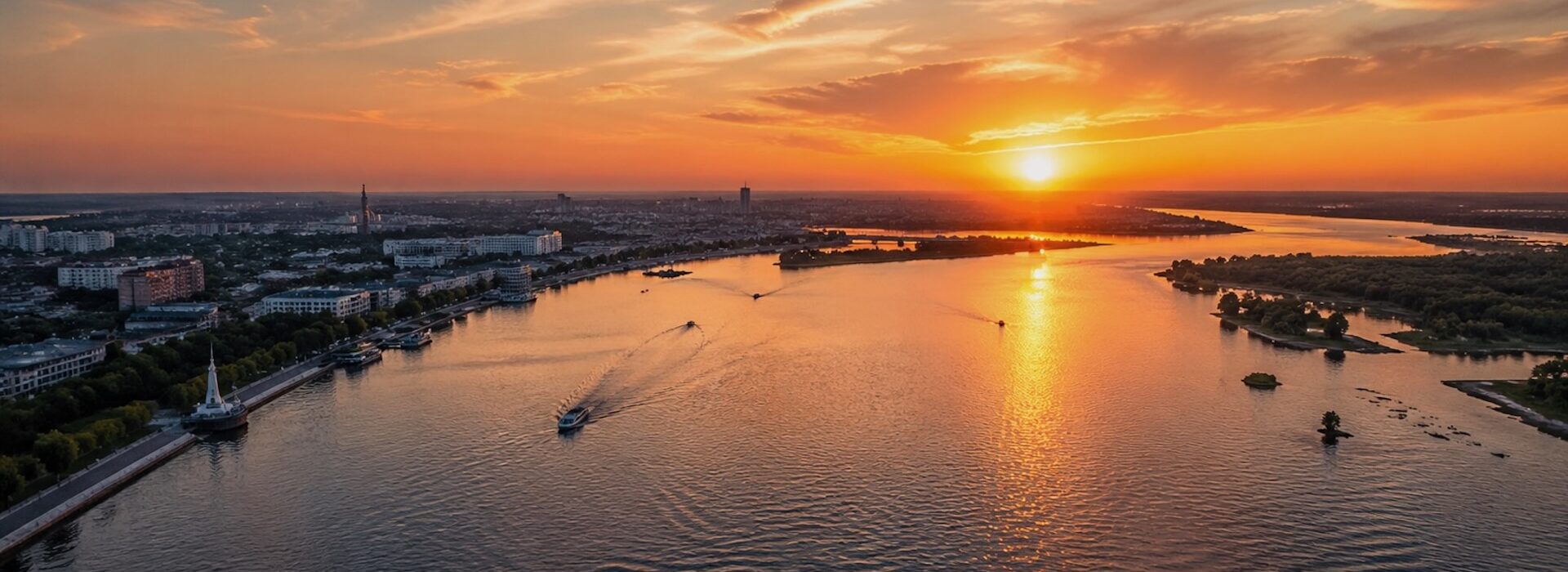 Волга закат панорама Поволжье