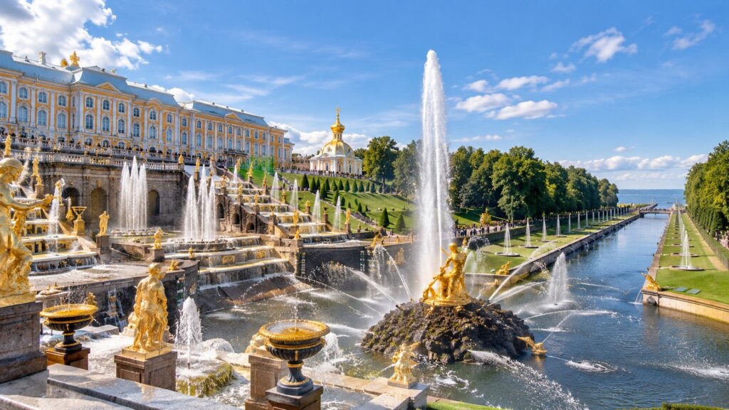 Фонтаны и Большой каскад в Петергофе